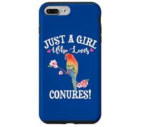 Womens Funny Watercolor Girl Who Loves Sun Conures Lover Carcasa para iPhone 7 Plus/8 Plus