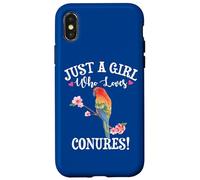 Womens Funny Watercolor Girl Who Loves Sun Conures Lover Carcasa para iPhone X/XS