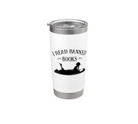 Womens Girl Retro Vintage Read Banned Books Literature Lover Vaso térmico de acero inoxidable de doble pared