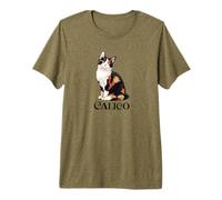 Womens Girls Beautiful Art Illustration Calico Cat Lover Camiseta Premium