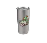 Womens Girls Cottagecore Magical Frog Toad Snail Goblincore Vaso térmico de acero inoxidable de doble pared