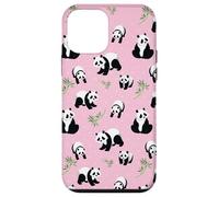 Womens Girls Cute Bamboo & Pink Polka Dot Baby Panda Lover Carcasa para iPhone 12 Mini