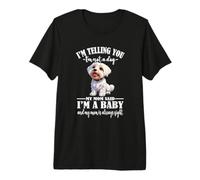 Womens Girls Cute Funny Mom Says I'm A Baby Maltese Lover Camiseta Premium