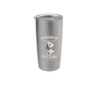 Womens Girls Cute Funny Mom Says I'm A Baby Maltese Lover Vaso térmico de acero inoxidable de doble pared