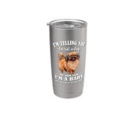Womens Girls Cute Mom Says I'm A Baby Pekingese Lover Vaso térmico de acero inoxidable de doble pared