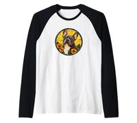 Womens Girls Floral Flowers Round Black French Bulldog Lover Camiseta Manga Raglan