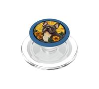 Womens Girls Floral Flowers Round Black French Bulldog Lover PopSockets PopGrip para MagSafe