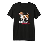Womens Girls Funny Brown Piebald Dachshund Mama Mom Lover Camiseta Premium