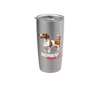 Womens Girls Funny Brown Piebald Dachshund Mama Mom Lover Vaso térmico de acero inoxidable de doble pared