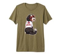 Womens Girls Funny Cute I Heart Mom Bernedoodle Dog Lover Camiseta Premium