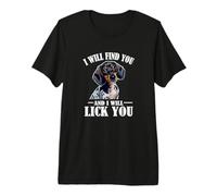 Womens Girls Funny Find You Lick You Piebald Dachshund Lover Camiseta Premium
