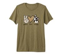 Womens Girls Funny Peace Love Black Tricolor Corgi Lover Camiseta Premium