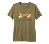 Womens Girls Funny Peace Love Pomeranian Lover Camiseta Premium