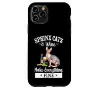 Womens Girls Funny Wine Fine Sphinx Cat Lover Carcasa para iPhone 11 Pro