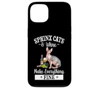 Womens Girls Funny Wine Fine Sphinx Cat Lover Carcasa para iPhone 13