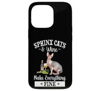 Womens Girls Funny Wine Fine Sphinx Cat Lover Carcasa para iPhone 13 Pro