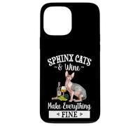 Womens Girls Funny Wine Fine Sphinx Cat Lover Carcasa para iPhone 13 Pro MAX