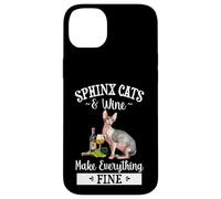 Womens Girls Funny Wine Fine Sphinx Cat Lover Carcasa para iPhone 14 Plus