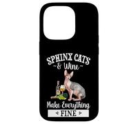 Womens Girls Funny Wine Fine Sphinx Cat Lover Carcasa para iPhone 14 Pro