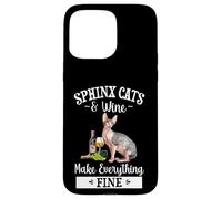 Womens Girls Funny Wine Fine Sphinx Cat Lover Carcasa para iPhone 15 Pro MAX