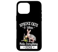 Womens Girls Funny Wine Fine Sphinx Cat Lover Carcasa para iPhone 16 Pro MAX