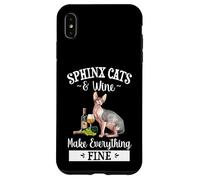 Womens Girls Funny Wine Fine Sphinx Cat Lover Carcasa para iPhone XS MAX