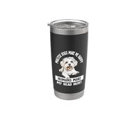 Womens Girls Humans Make My Head Hurt Happy Maltese Lover Vaso térmico de acero inoxidable de doble pared