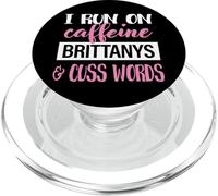 Womens Girls I Run On Caffeine & Brittany Spaniel Dog Lover PopSockets PopGrip para MagSafe