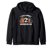 Womens Girls I Was Normal 2 Dachshunds Ago Black Tan Lover Sudadera con Capucha