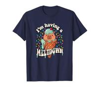 Womens Girls I'm Having A Meltdown Ice Cream Capybara Lover Camiseta