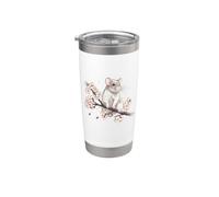 Womens Girls Japanese Sakura Cherry Blossom Pet Rat Lover Vaso térmico de acero inoxidable de doble pared