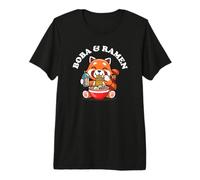 Womens Girls Kawaii Bubble Boba Tea Ramen Red Panda Lover Camiseta Premium