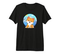 Womens Girls Kawaii Japanese Sakura Cherry Blossom Shiba Inu Camiseta Premium
