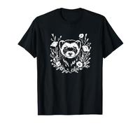 Womens Girls Kid Aesthetic Wildflower Botanical Ferret Lover Camiseta