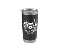 Womens Girls Kid Aesthetic Wildflower Botanical Ferret Lover Vaso térmico de acero inoxidable de doble pared