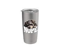 Womens Girls Kid Sleeping Nap NOPE Miniature Schnauzer Lover Vaso térmico de acero inoxidable de doble pared