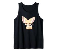 Womens Girls Kids Anime Chibi Kawaii Fennec Fox Lover Camiseta sin Mangas
