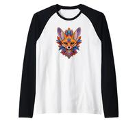 Womens Girls Kids Colorful Mandala Fennec Fox Lover Camiseta Manga Raglan