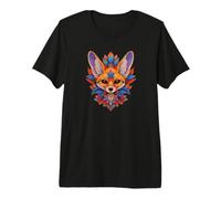 Womens Girls Kids Colorful Mandala Fennec Fox Lover Camiseta Premium
