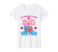 Women's Girls Kids Cool I'm Going To Be A Big Sister Graphic Camiseta gráfica económica, Mujer, Blanco, XL