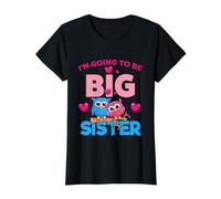 Women's Girls Kids Cool I'm Going To Be A Big Sister Graphic Camiseta gráfica económica, Mujer, Negro, M