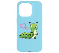 Womens Girls Kids Cute Cartoon Hearts Caterpillar Lover Carcasa para iPhone 15 Pro