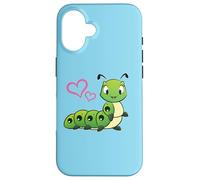 Womens Girls Kids Cute Cartoon Hearts Caterpillar Lover Carcasa para iPhone 16