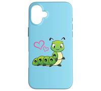 Womens Girls Kids Cute Cartoon Hearts Caterpillar Lover Carcasa para iPhone 16 Plus