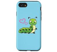 Womens Girls Kids Cute Cartoon Hearts Caterpillar Lover Carcasa para iPhone SE (2020) / 7/8