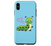 Womens Girls Kids Cute Cartoon Hearts Caterpillar Lover Carcasa para iPhone XS MAX