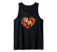 Womens Girls Kids Cute Chibi Heart Love Two Red Panda Lover Camiseta sin Mangas