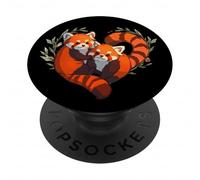 Womens Girls Kids Cute Chibi Heart Love Two Red Panda Lover PopSockets PopGrip Adhesivo