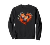 Womens Girls Kids Cute Chibi Heart Love Two Red Panda Lover Sudadera