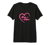 Womens Girls Kids Cute Funny Pink Heart Pom Mom Lover Camiseta Premium
